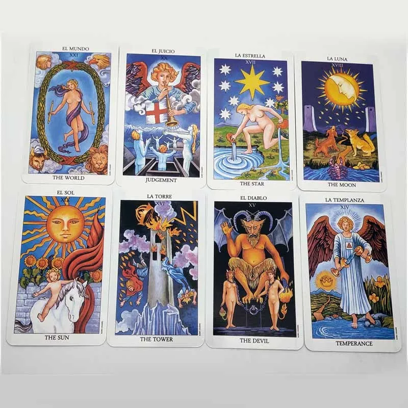 English version fate divination tarot card deck 78 cards 6x10.3cm Spanish Tarot colour box packaging