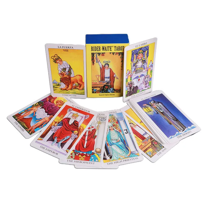 English version fate divination tarot card deck 78 cards 6x10.3cm Spanish Tarot colour box packaging