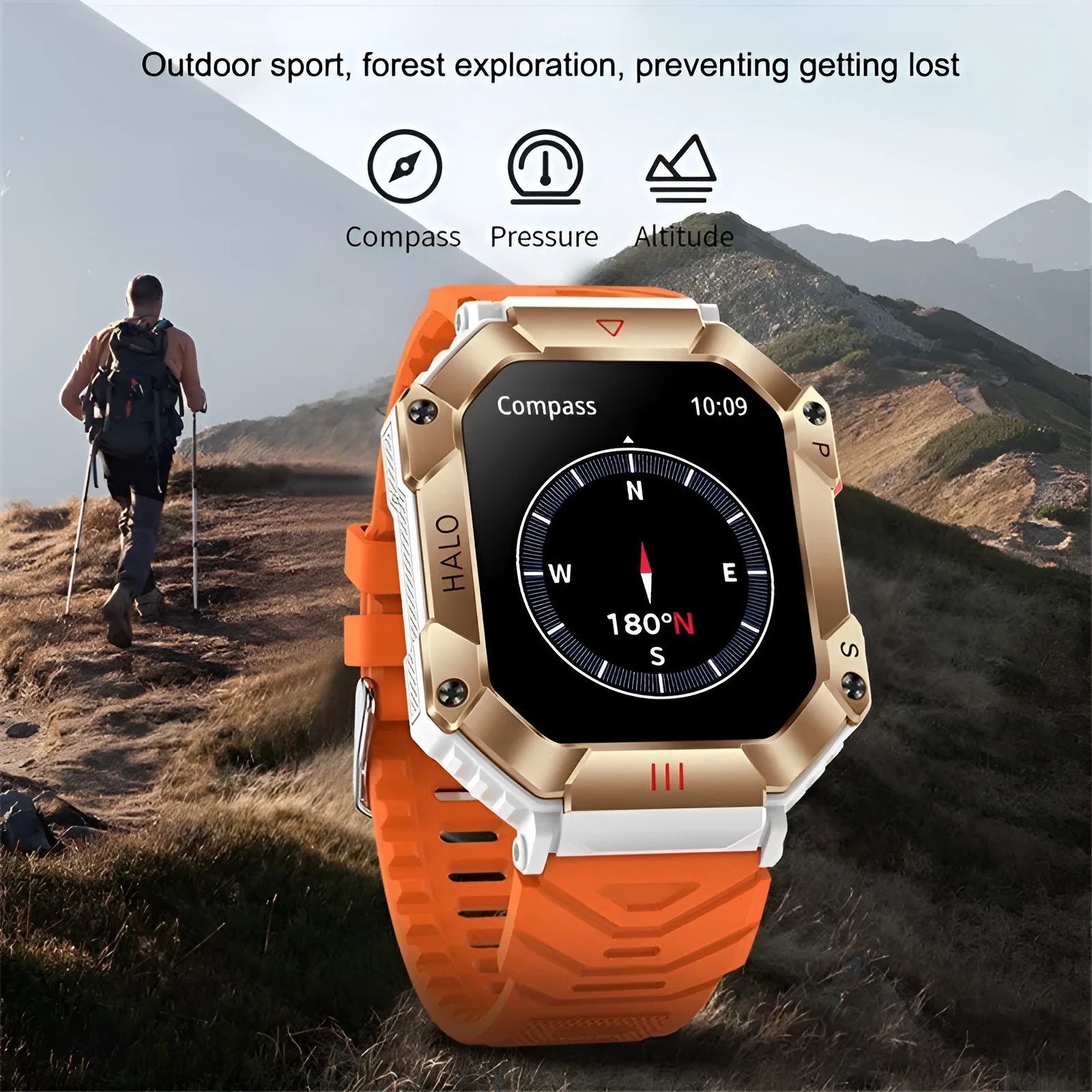 Android GPS fitness smart watch for women with titanium alloy case and multiple strap colour options