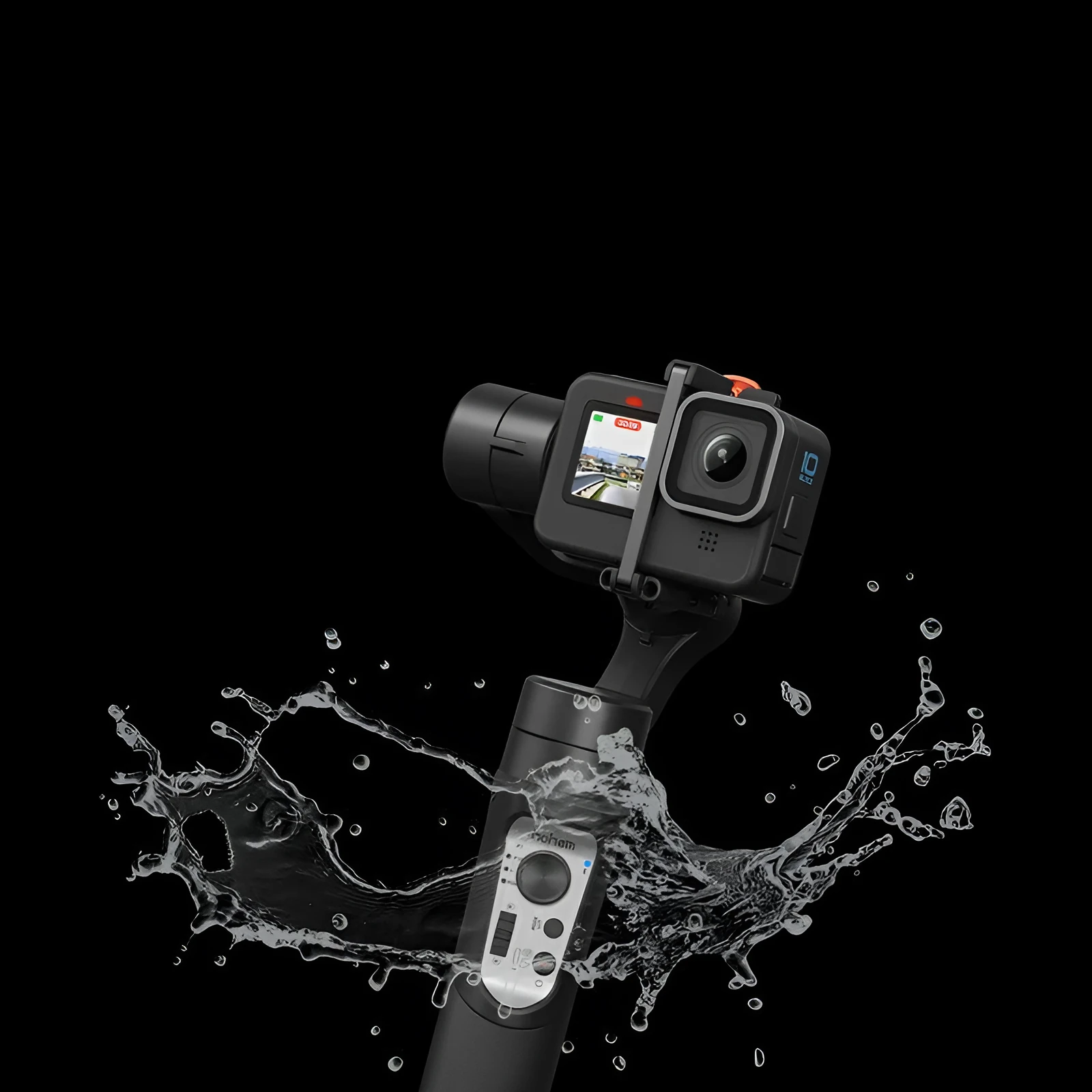 Hohem handheld gimbal anti-shake stabiliser for action cameras with mini tripod and storage bag