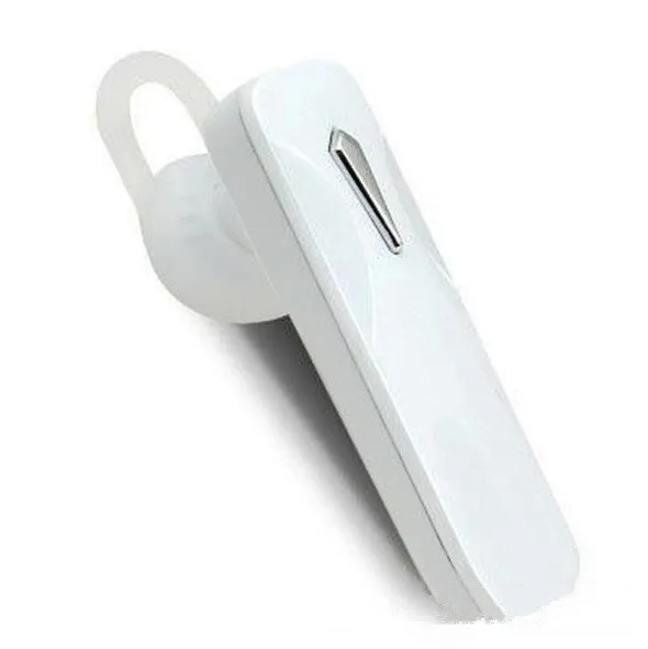 M163 black and white car Bluetooth headset for hands-free calls and music with selfie control.