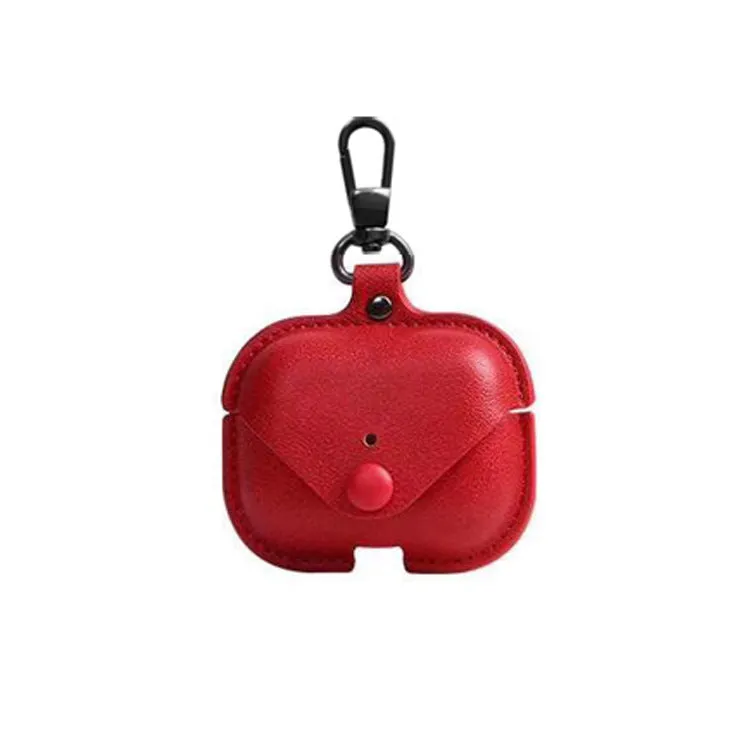 Black AirPods Pro protective case with a cross pattern made from PU leather.