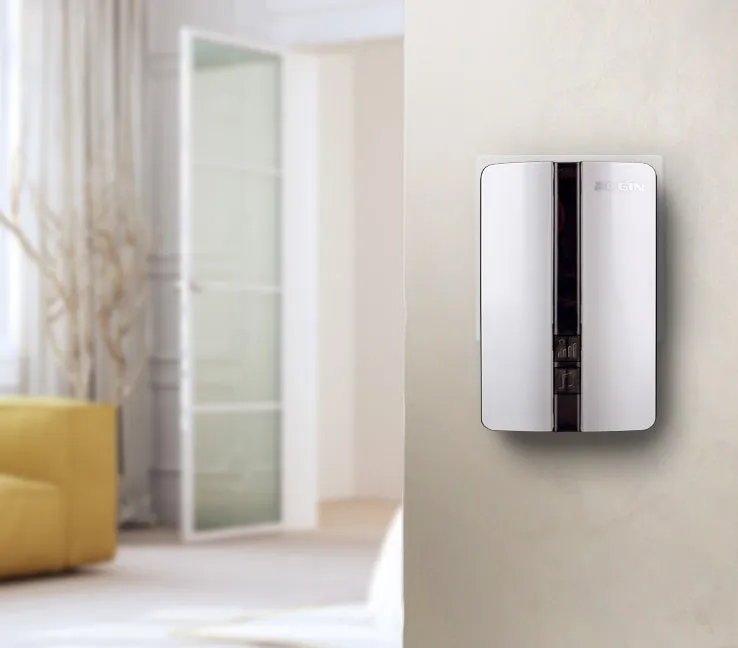 Wireless door bell with self-powered button and 150m range, 433MHz, 4 volume levels, mains receiver