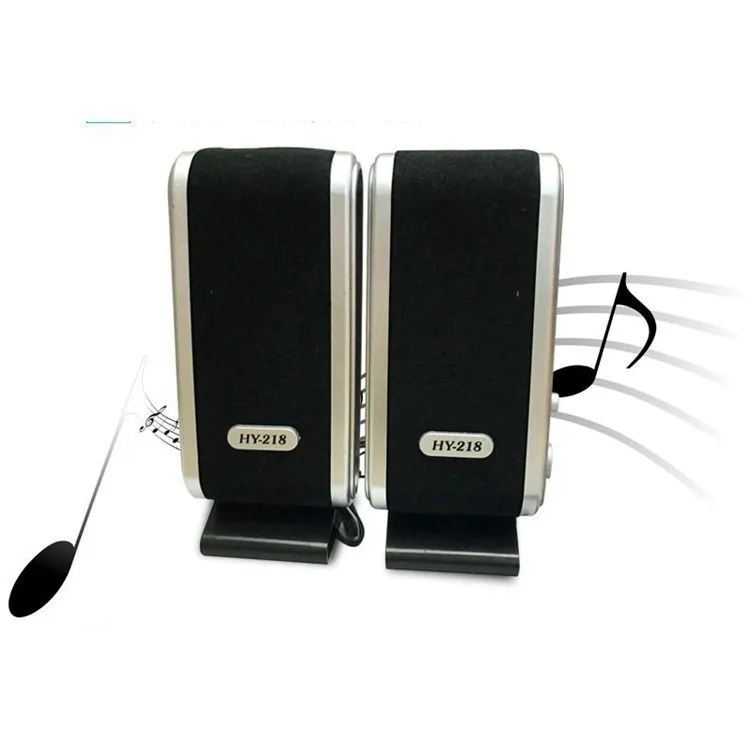 EastVita 2 pcs USB power computer speakers stereo 3.5mm with ear jack, silver grey, compact desktop speakers