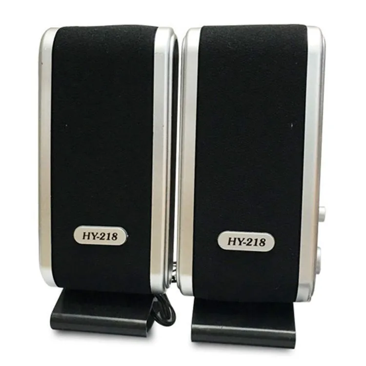 EastVita 2 pcs USB power computer speakers stereo 3.5mm with ear jack, silver grey, compact desktop speakers
