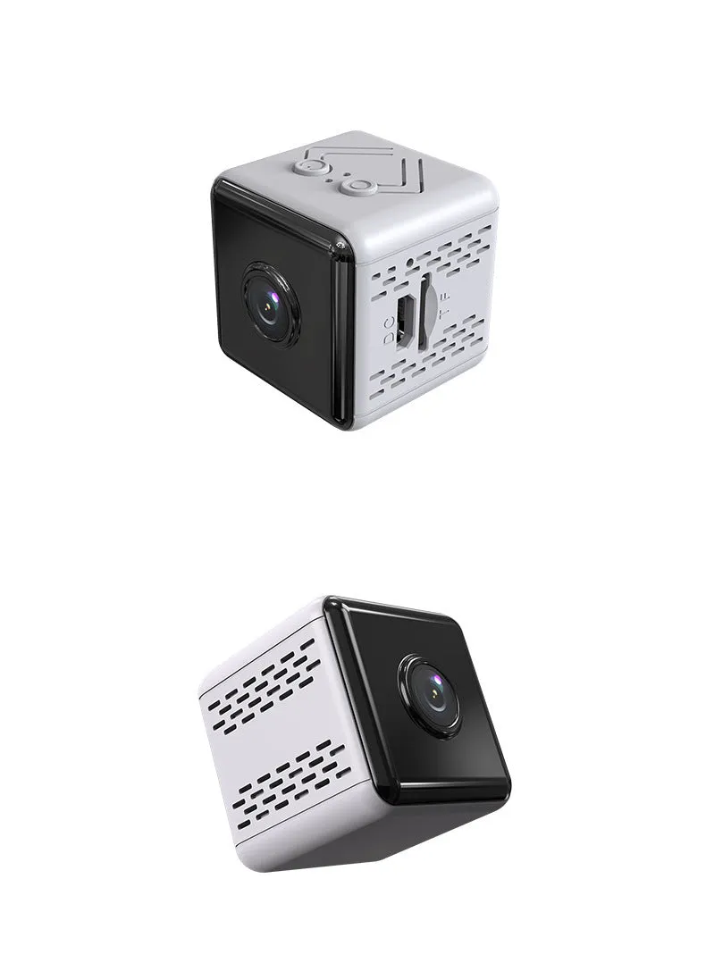 1080p white home security wifi surveillance camera with plastic body and USB cable, 145x75x40mm dimensions