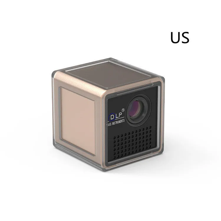 Home theater 1080p HD projector P1S front projection 16:9 UK plug on a table