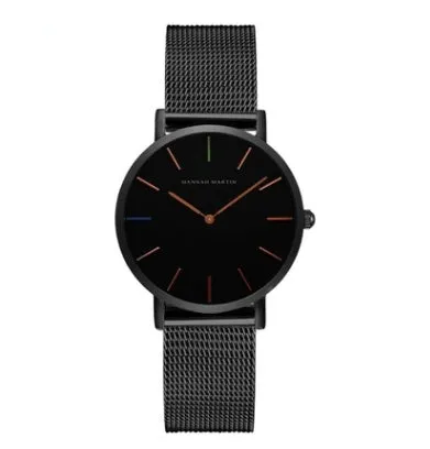 Hannah Martin ladies watch with rose gold stainless steel mesh strap and 36mm round dial