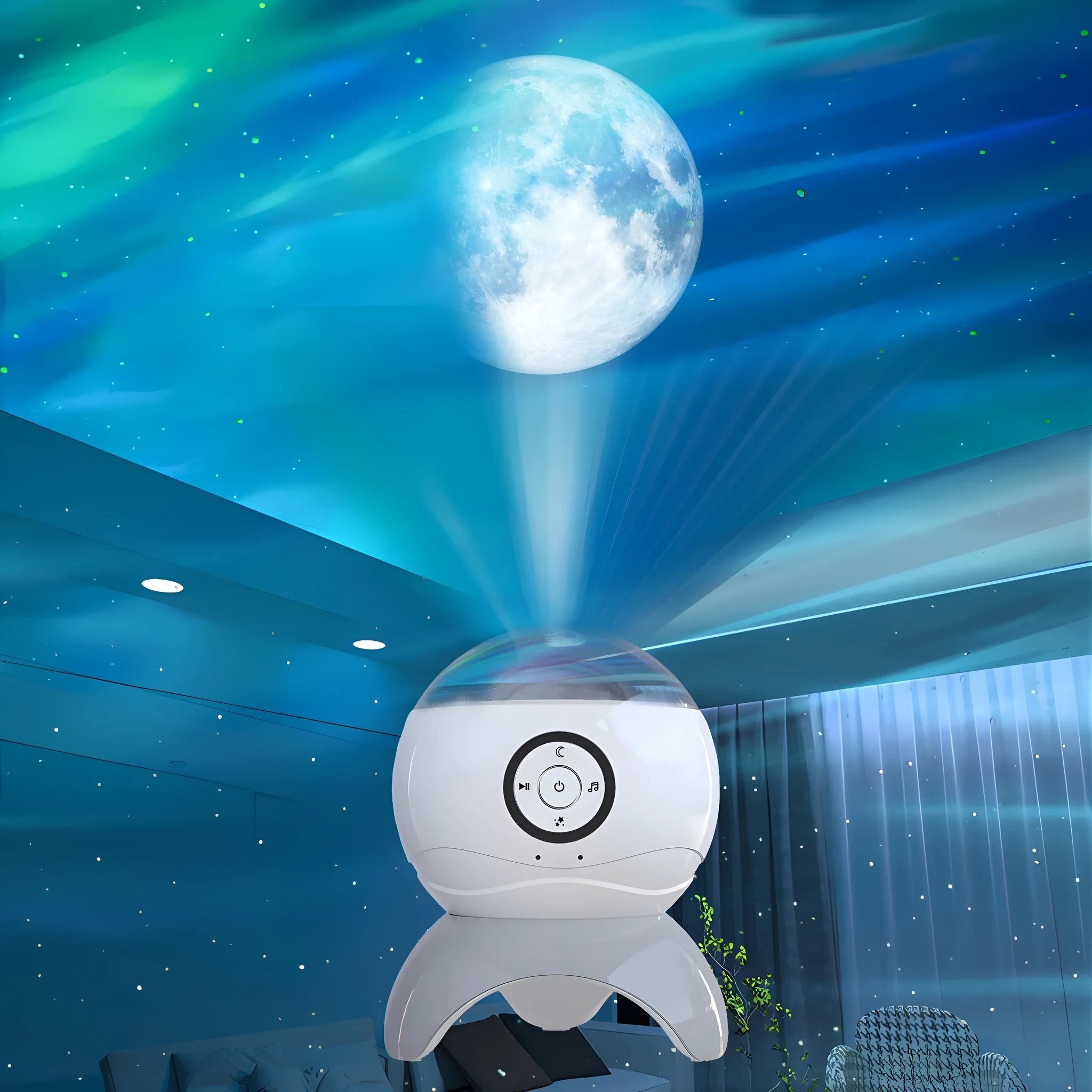 Bluetooth starry sky projector children's toy with aurora LED laser effect and remote control