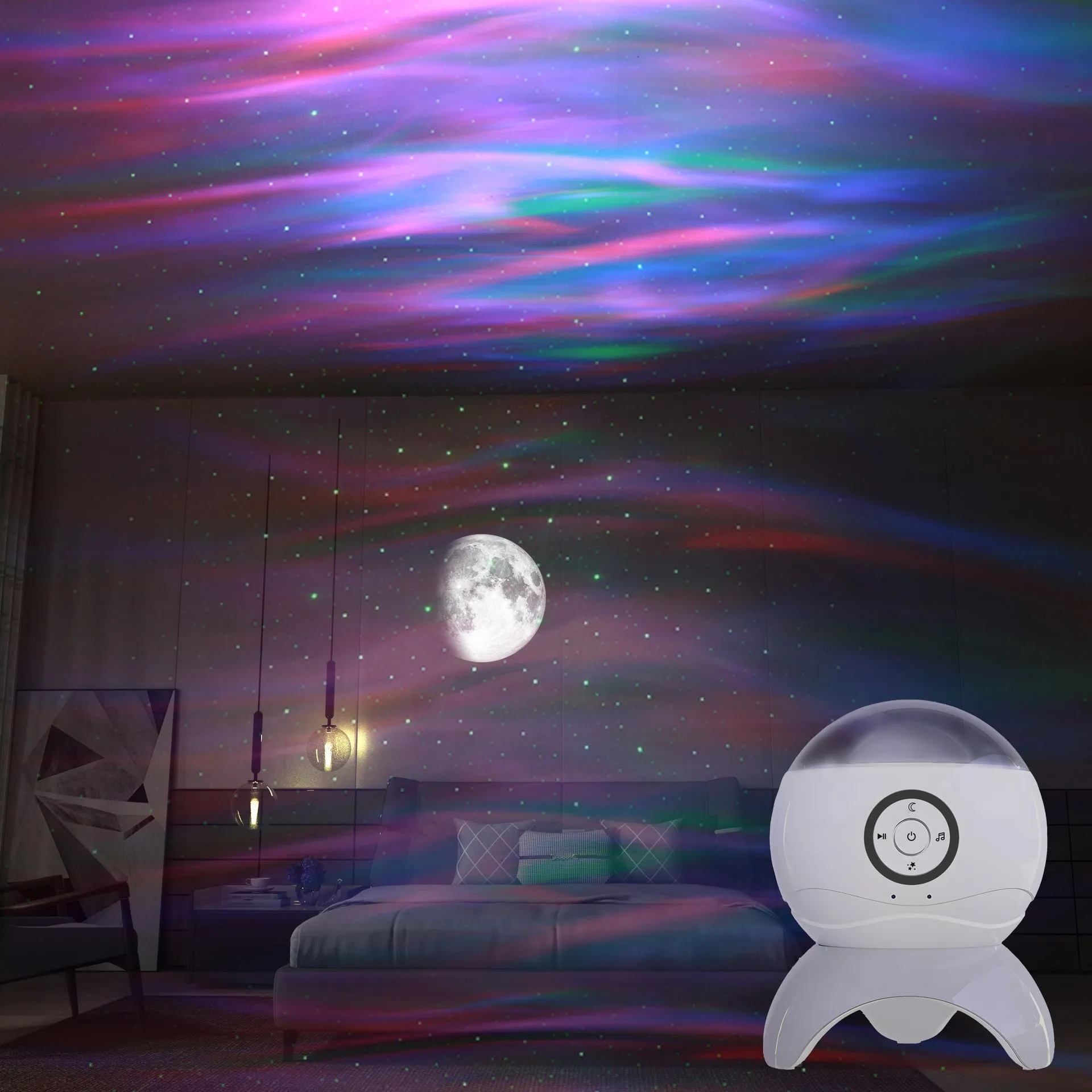 Bluetooth starry sky projector children's toy with aurora LED laser effect and remote control