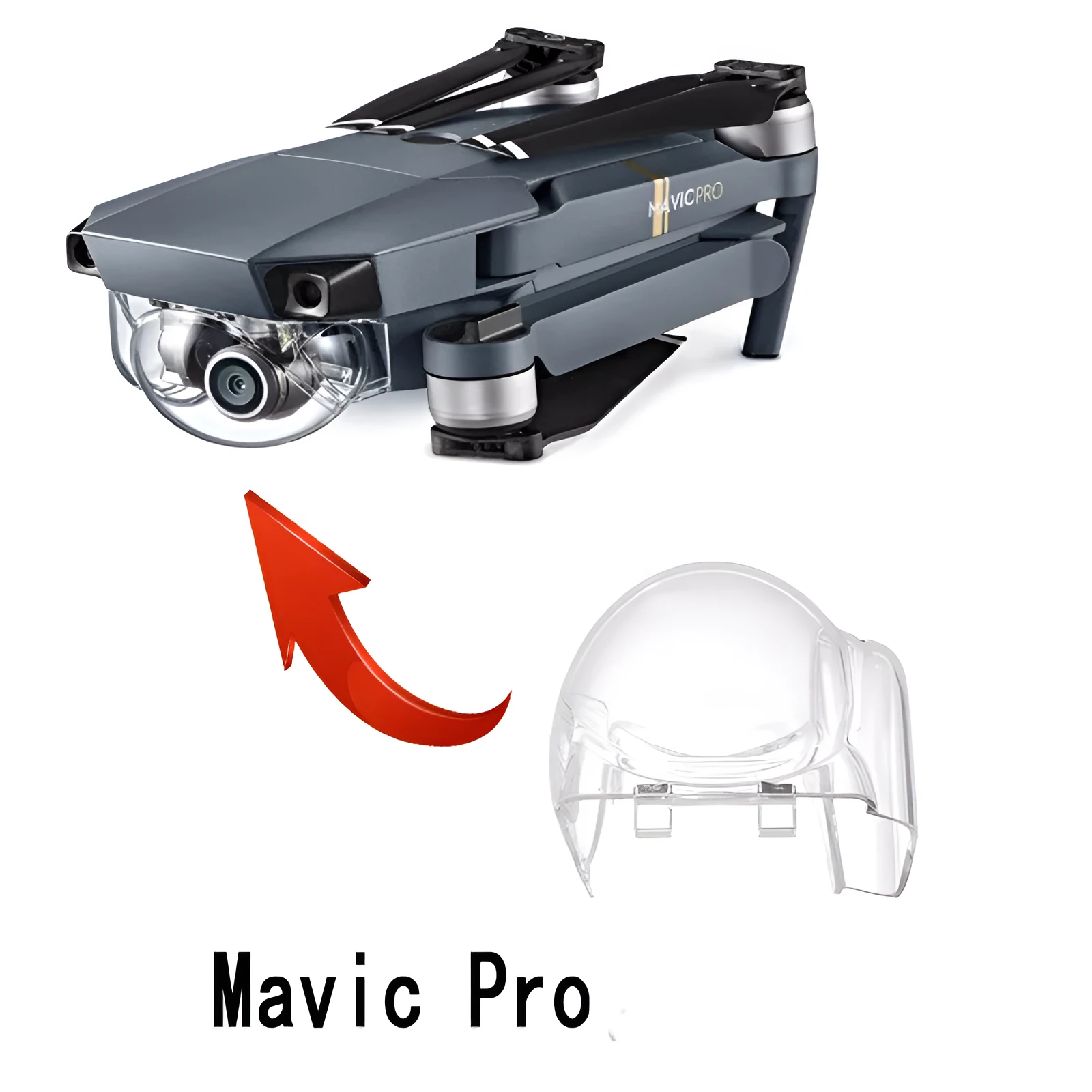 Transparent DJI Mavic gimbal protective cover with a precise fit for camera lens safety