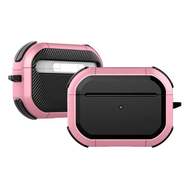 AirPods protective shell in multiple colours showing TPU and PC construction for AirPods 1, 2 and Pro models