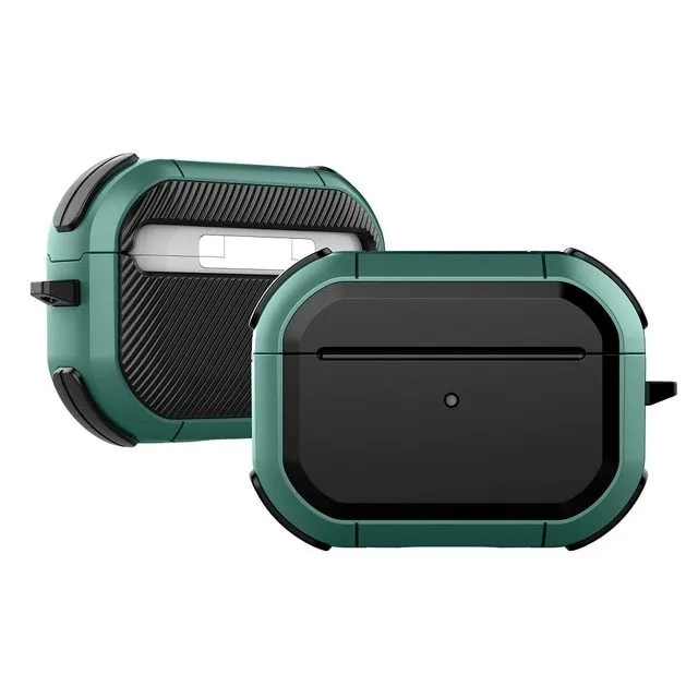 AirPods protective shell in multiple colours showing TPU and PC construction for AirPods 1, 2 and Pro models