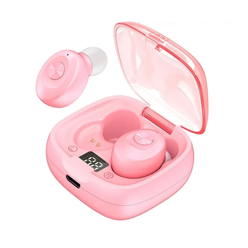 XG8 noise reduction sports headphones in black with charging case on white background