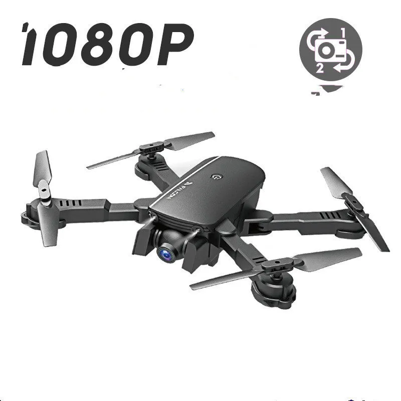 4K HD professional remote control quadcopter in black with one-key return and headless mode