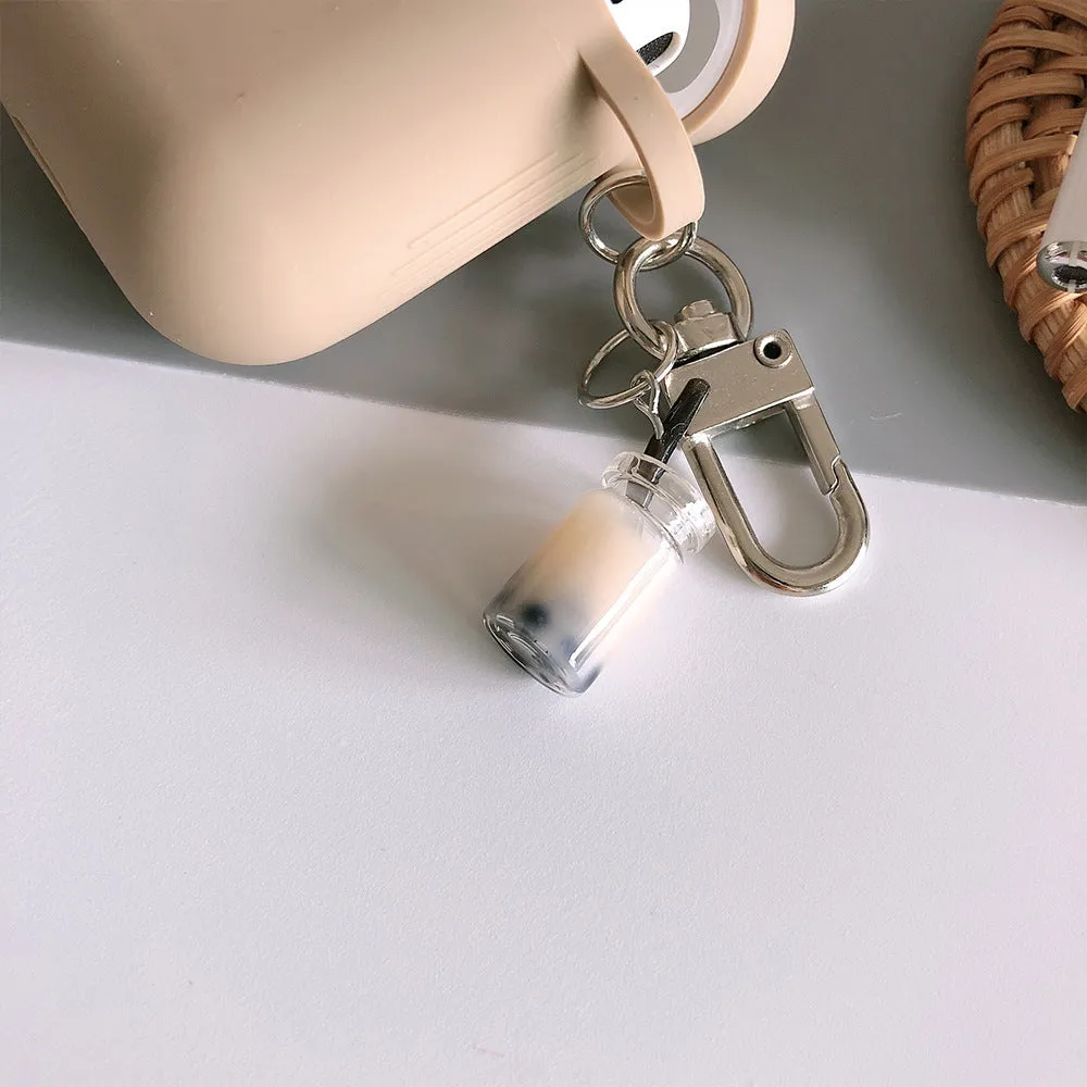 Milk tea silicone back cover for AirPods purple TPU soft shell