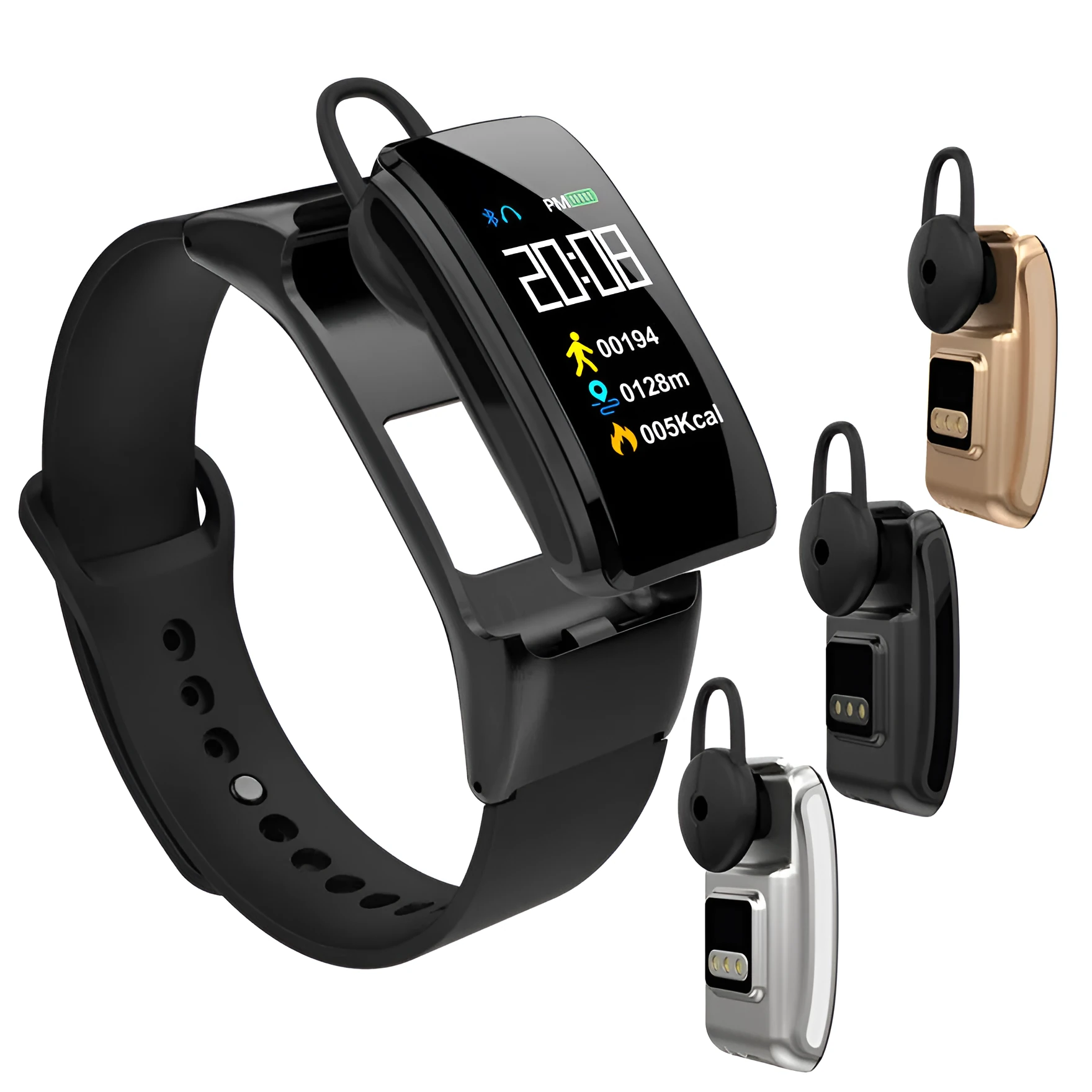 B31 smart watch with heart rate blood pressure monitor in gold colour showing step count