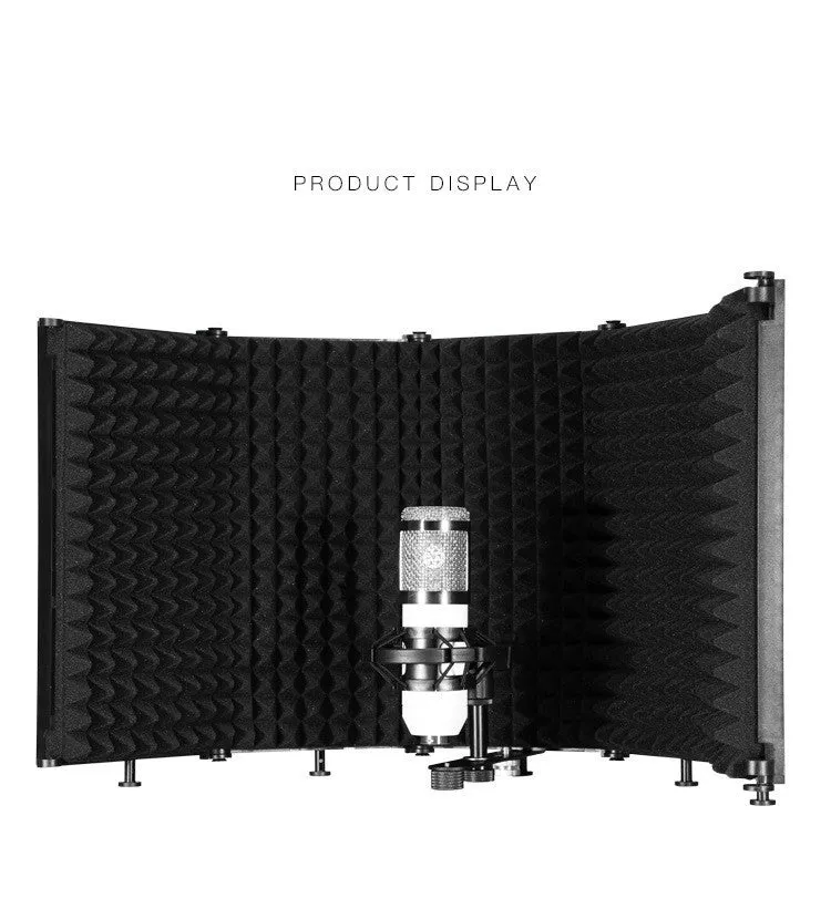 Black studio microphone windshield with high-density sponge multi-layer sound insulation board