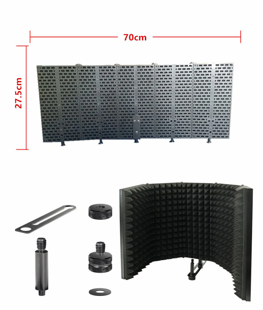 Black studio microphone windshield with high-density sponge multi-layer sound insulation board
