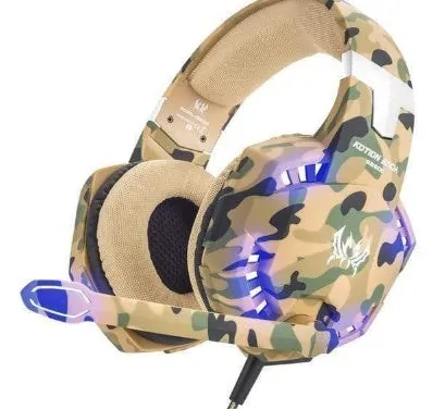 G1000 wired gaming headset with microphone, over-ear design, blue colour