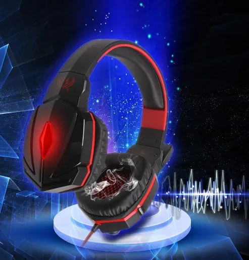G1000 wired gaming headset with microphone, over-ear design, blue colour