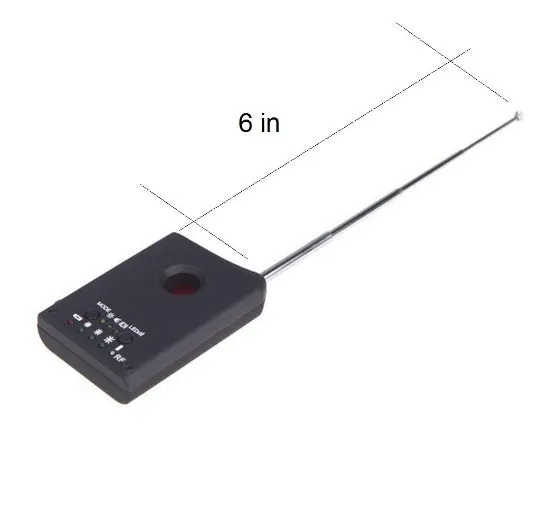 Anti-spy hidden camera signal detector black with antenna and LED indicator
