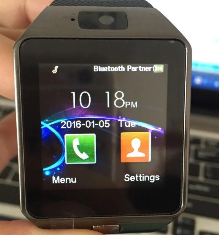 DZ09 smart watch phone with 1.54 inch TFT LCD touch screen and stainless steel strap