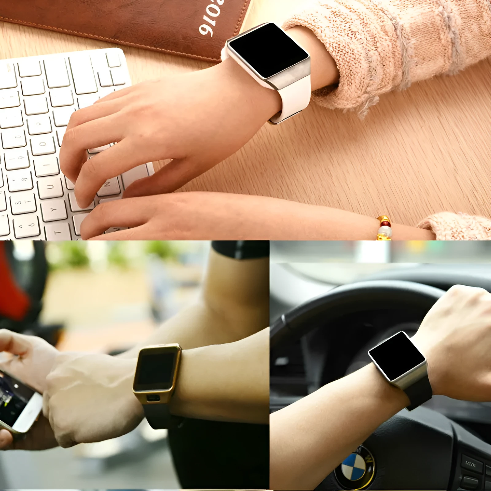 DZ09 smart watch phone with 1.54 inch TFT LCD touch screen and stainless steel strap