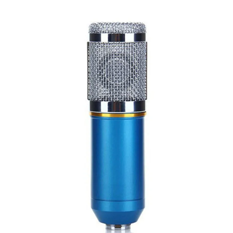 NW-800 black metal condenser microphone with shock mount and foam cap on stand