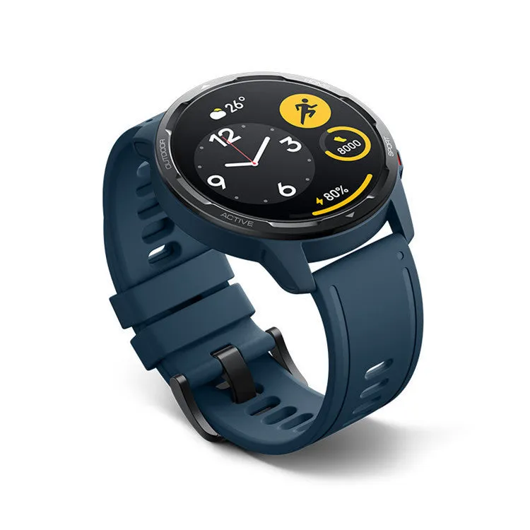 Dual band GPS smart watch with 1.43-inch touch screen display and silicone wrist strap