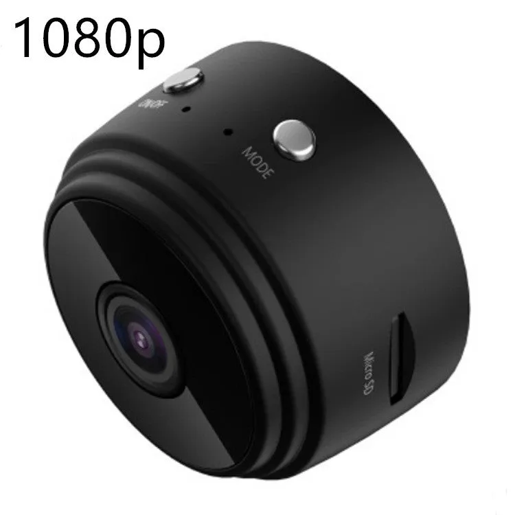 A9 WiFi smart sports HD DV camera with night vision, black casing, and compact 45x45x50mm size