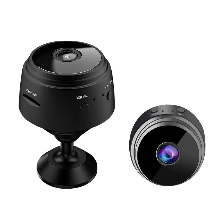 A9 WiFi smart sports HD DV camera with night vision, black casing, and compact 45x45x50mm size