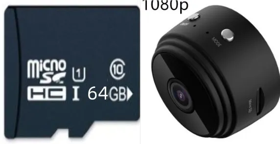 A9 WiFi smart sports HD DV camera with night vision, black casing, and compact 45x45x50mm size
