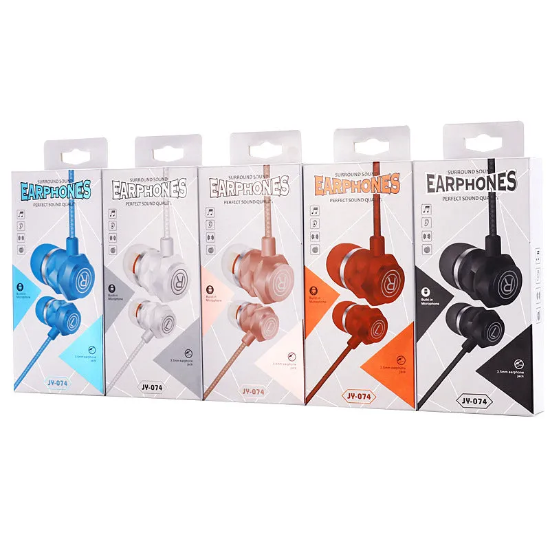 Wired in-ear headphones with microphone for PC, 3.5mm plug, black colour, 1.8m cable