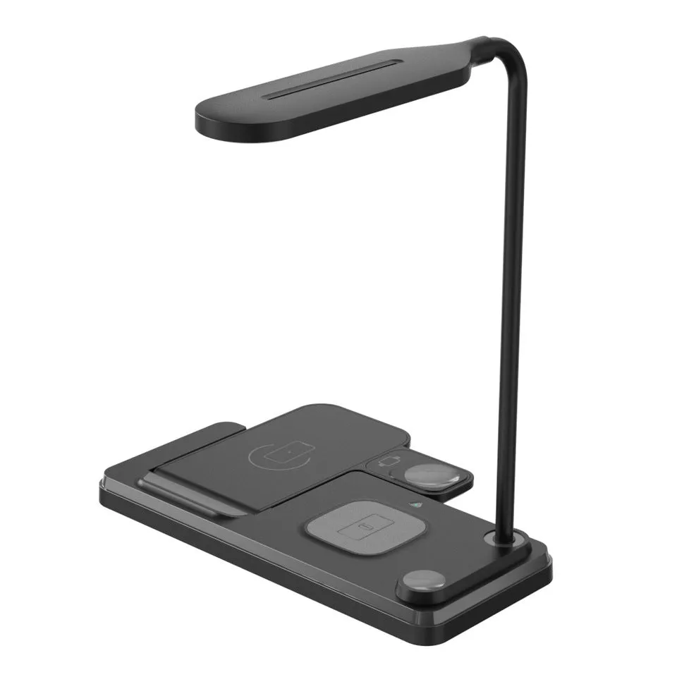 Multifunctional foldable table lamp with 15W fast wireless charger and Type C interface for home office desk