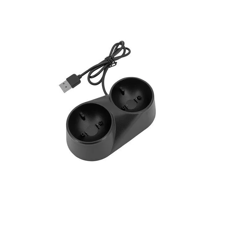 Black plastic PS4 VR handle charger for PlayStation 4 with mini charger unit