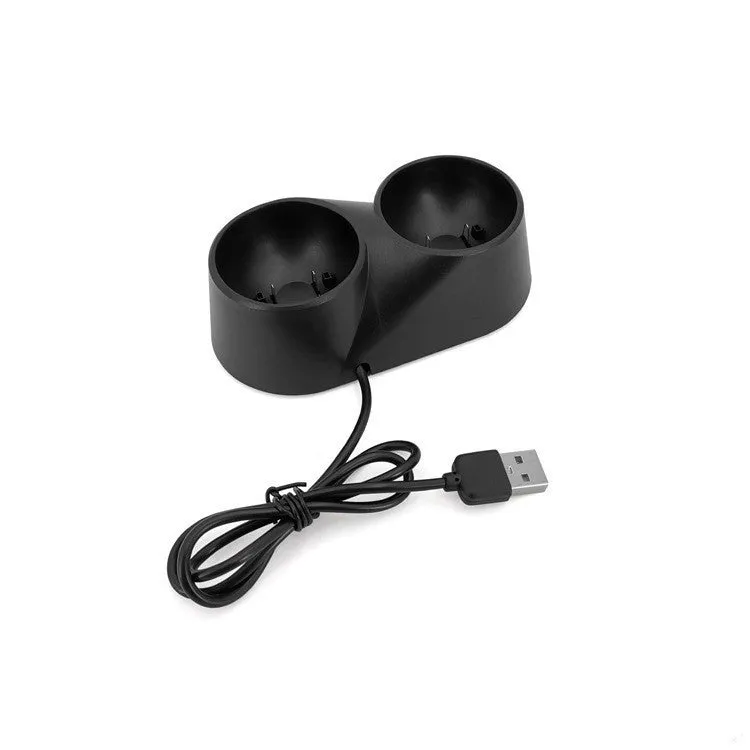 Black plastic PS4 VR handle charger for PlayStation 4 with mini charger unit