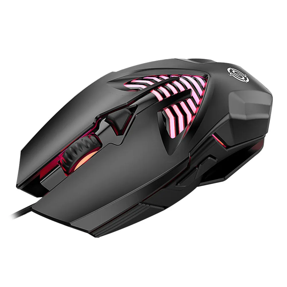 Wired USB gaming mouse with 1600 DPI optical sensor, rat size, black colour, and 1.5 metre cable for office laptop use