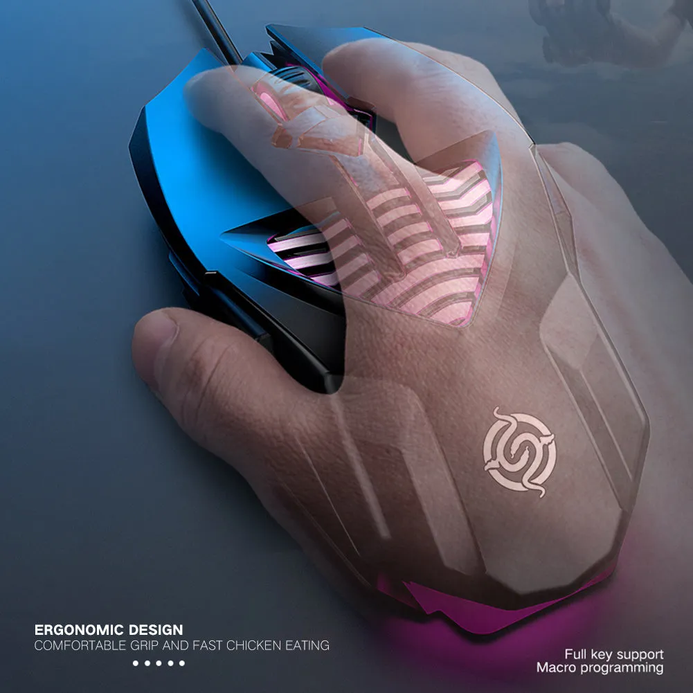 Wired USB gaming mouse with 1600 DPI optical sensor, rat size, black colour, and 1.5 metre cable for office laptop use
