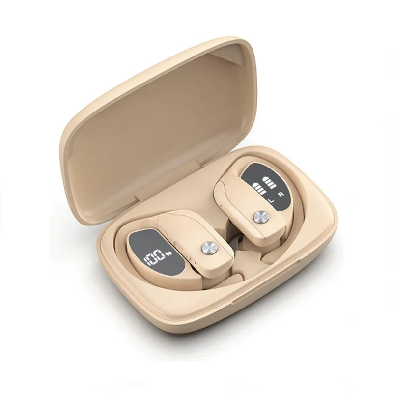 NVAHVA Bluetooth wireless earbuds in black with hanging ear design for sport true wireless stereo
