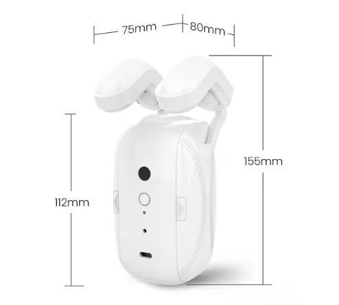 White WiFi smart curtain robot for Roman rod rails with 4000mAh battery and USB charging