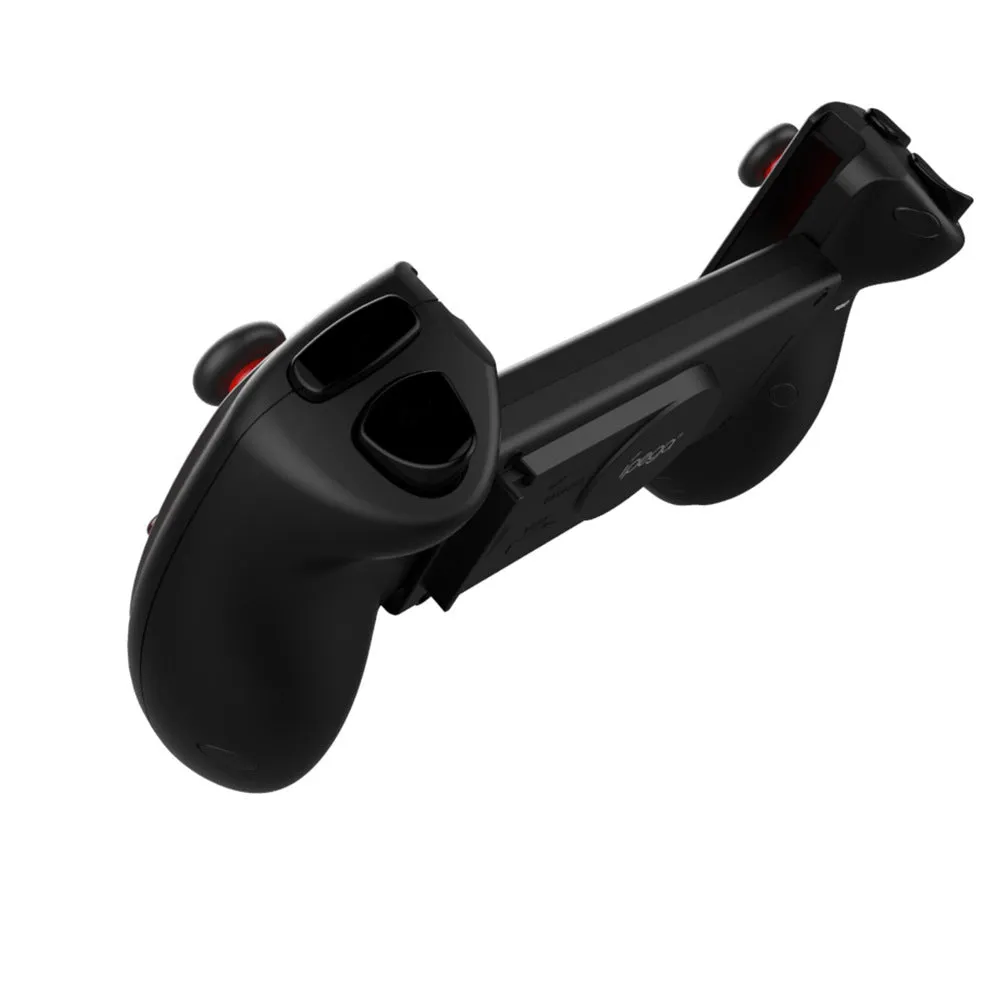 Red telescopic Bluetooth gamepad with USB cable for Android, iOS and PC gaming.