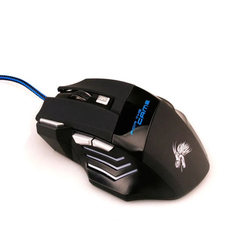 Betas wired optical gaming mouse with seven buttons, colourful glowing lights, and USB cable for desktop PC gaming