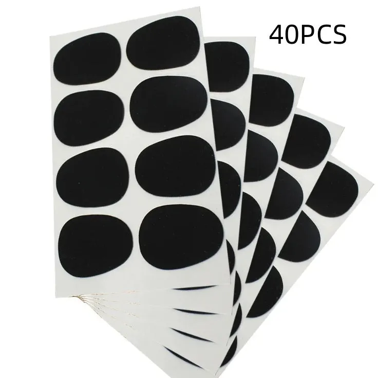 Silicone tooth pad patch for alto tenor saxophone metal flute mouthpiece in black and white with thickness options 0.3mm 0.5mm 0.8mm