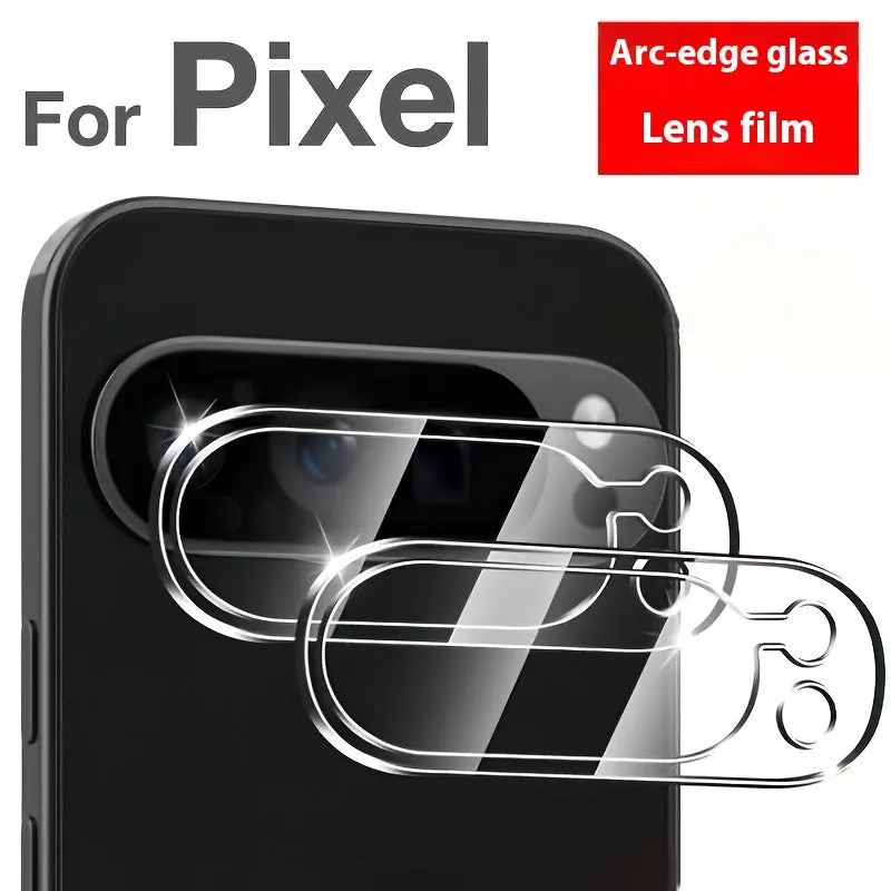 Tempered glass rear camera lens film for Google Pixel 9 and 10, HD arc edge, bare clip design