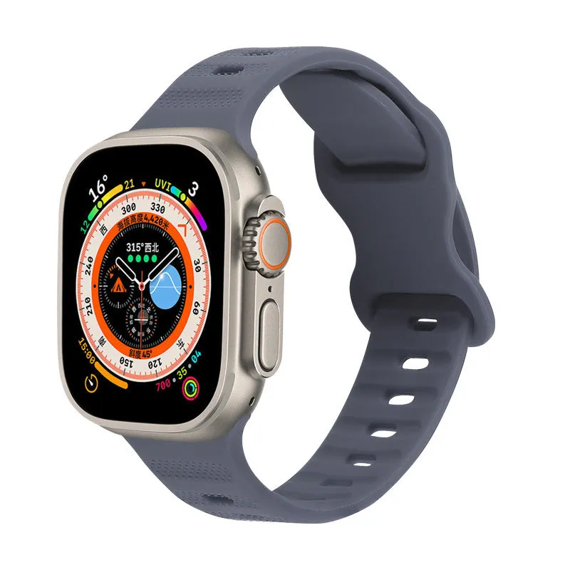 Solid colour monochrome silicone watch strap for Apple Watch 38mm to 49mm in assorted colours