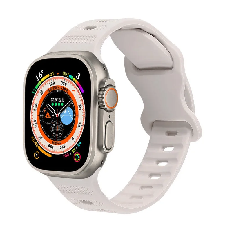 Solid colour monochrome silicone watch strap for Apple Watch 38mm to 49mm in assorted colours