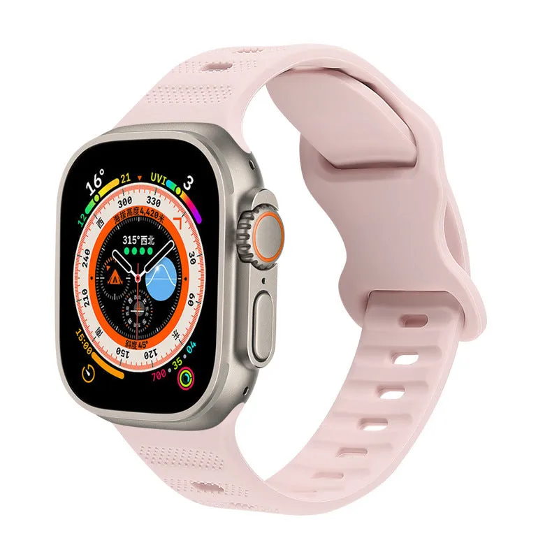 Solid colour monochrome silicone watch strap for Apple Watch 38mm to 49mm in assorted colours