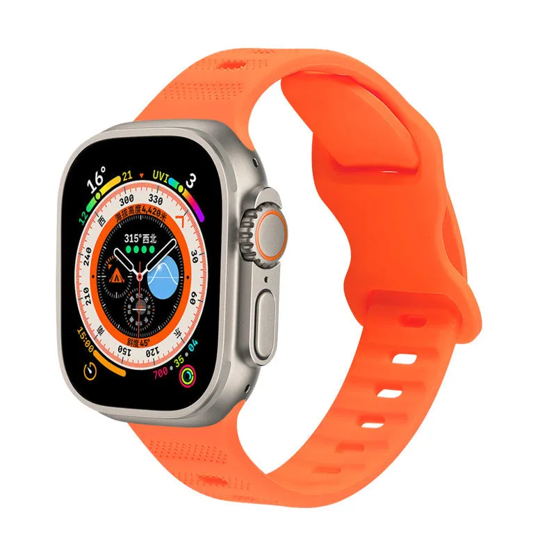 Solid colour monochrome silicone watch strap for Apple Watch 38mm to 49mm in assorted colours