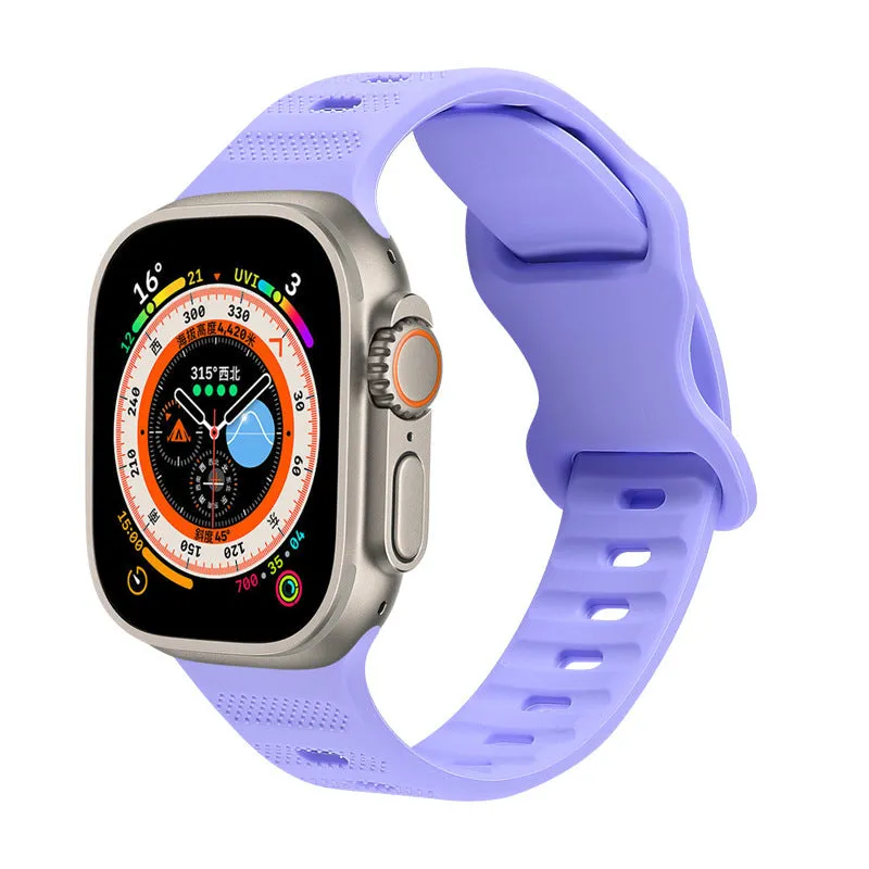 Solid colour monochrome silicone watch strap for Apple Watch 38mm to 49mm in assorted colours